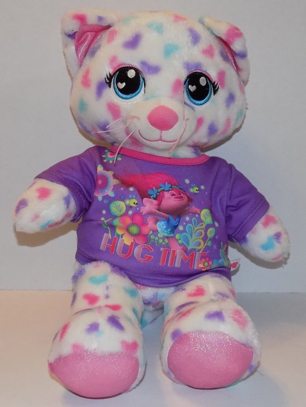 Build-A-Bear Heart Cat Plush Trolls Hug Time Shirt Stuffed Animal BABW